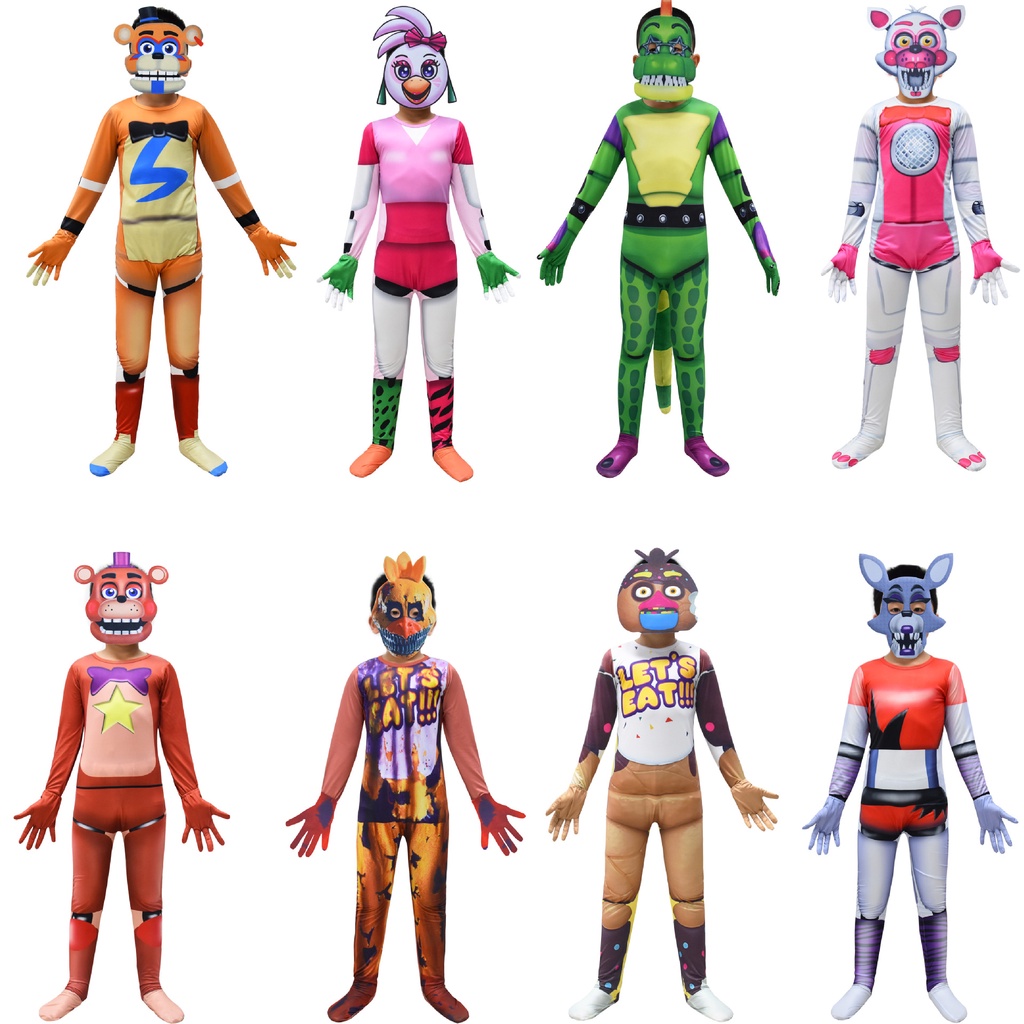 มาใหม่ เครื่องแต่งกาย รูปกระต่าย Five Nights at Freddy's Nightmare Bonnie Chica หลากสี 11 แบบ สําหรับเด็กผู้ชาย 2024