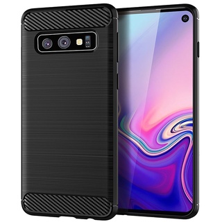 Samsung Galaxy S10 5G S10e S10 Lite S9 S8 Plus เกราะกันกระแทก คาร์บอนไฟเบอร์ แปรงไฮบริด TPU เคส