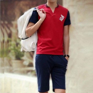 ชุดผู้ชาย เสื้อ+กางเกง รุ่น JZ88R (RED)