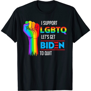 tshirtเสื้อยืดคอกลมฤดูร้อนใหม่ เสื้อยืด พิมพ์ลาย I Support Lgbtq Lets Get Biden To Quit ไซซ์ S - 3XlSto4XL