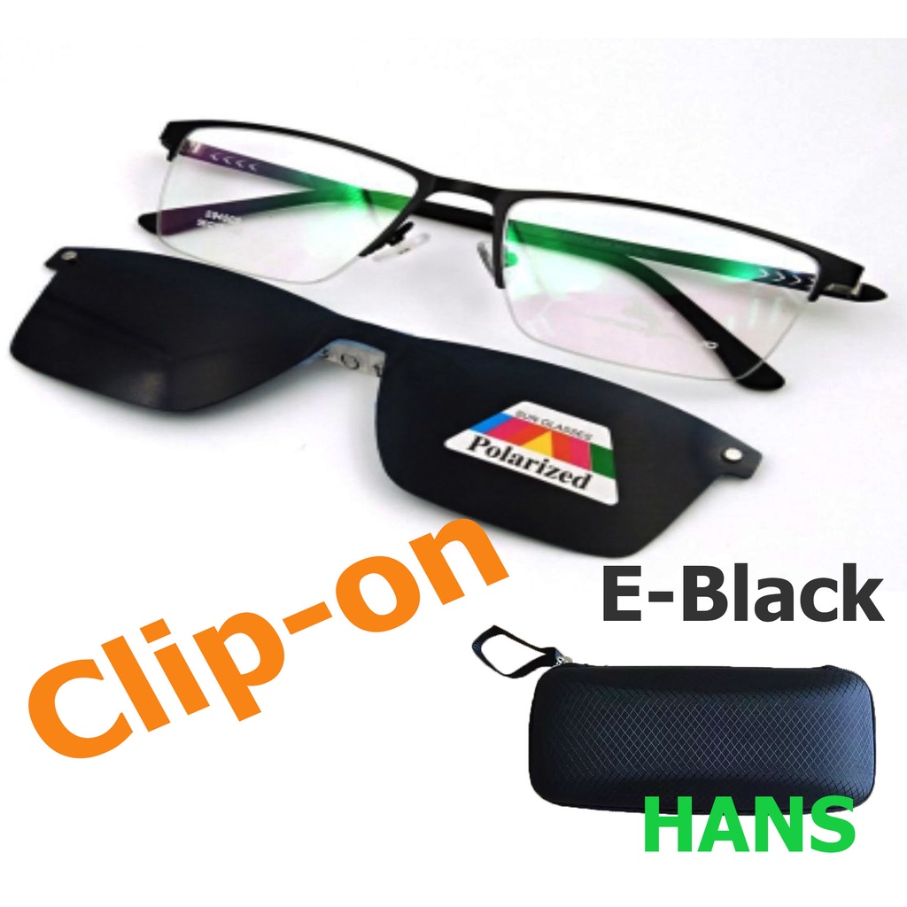 กรอบแว่นตาคุณภาพดี พร้อมclip on กันแดด แบบแม่เหล็กอย่างดี