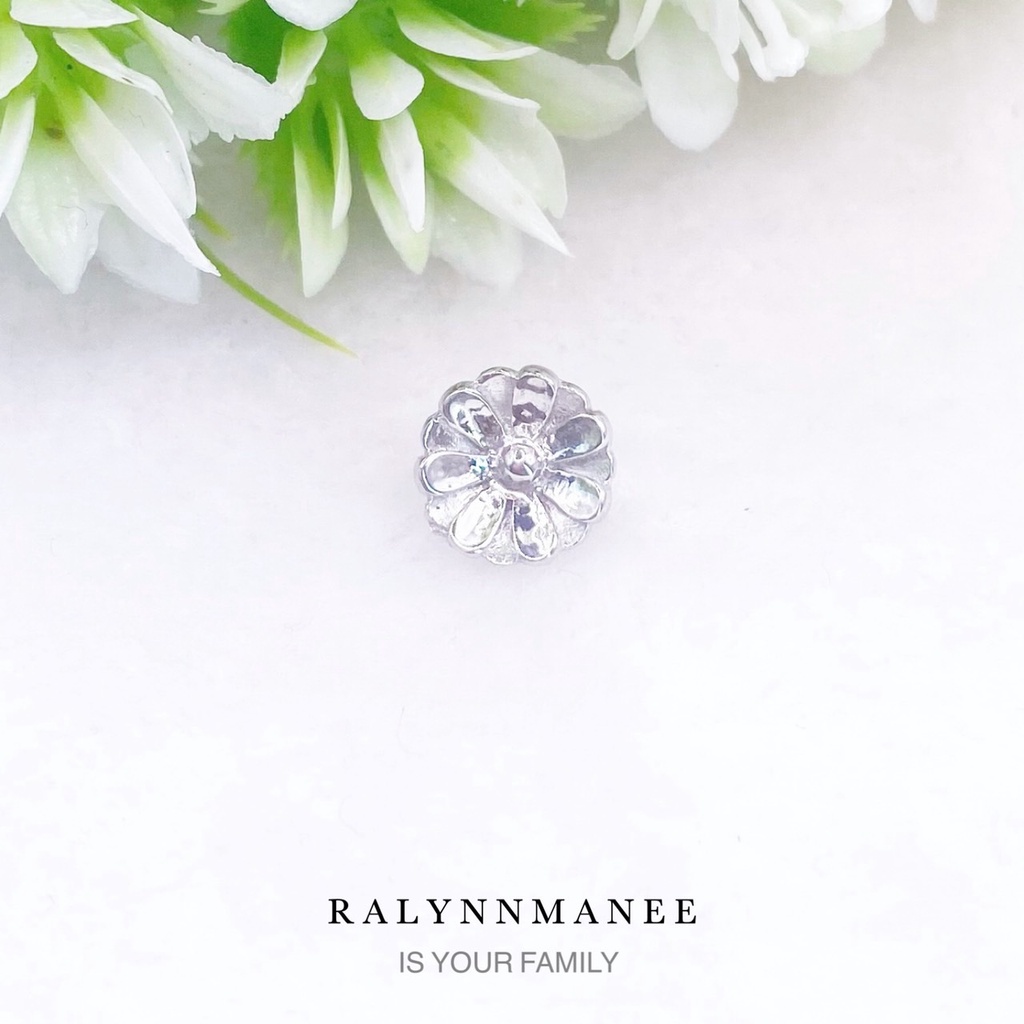 J6412 จี้รูปดอกไม้ ( Silver pendant ) ตัวเรือนเงินแท้ 925 ชุบทองคำขาว (เปลี่ยนสีชุบ +100 )