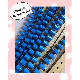 100UF 50V Panasonic DIP 10ชิ้น/1ชุด สินค้ามีสต็อก พร้อมส่ง