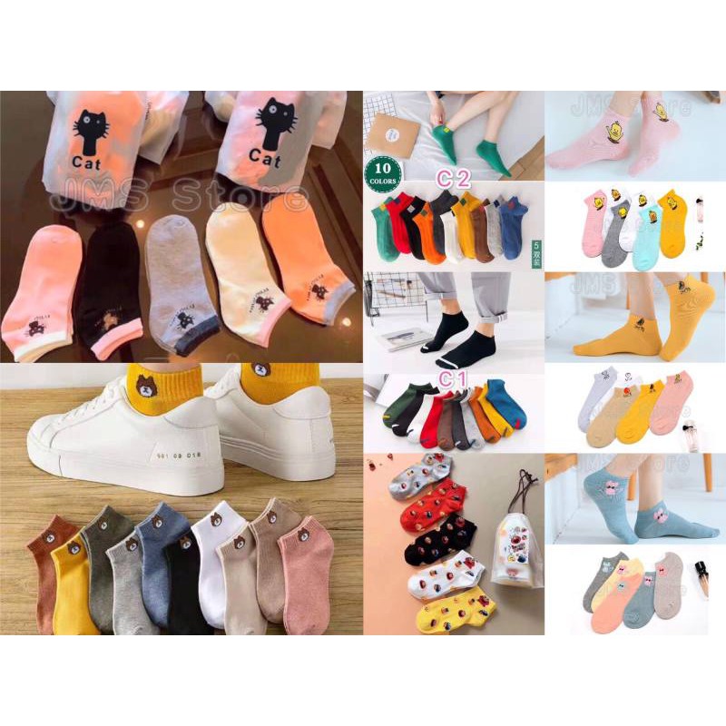 ถุงเท้าแฟชั่น 1ถุงมี10คู่ และ 5คู่ พร้อมส่ง🧦🧦 (CODE : APRINC30 ลด 30% )