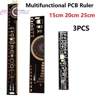 【COLORFUL】PCB Ruler 15/20/25cm 3PCS For Arduino Fans For Geeks Makers IC SMD Diode