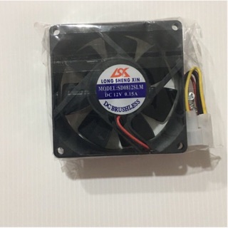 พัดลมระบายความร้อน คอม PC Fan Case PC พัดลม 8CM สีดำ