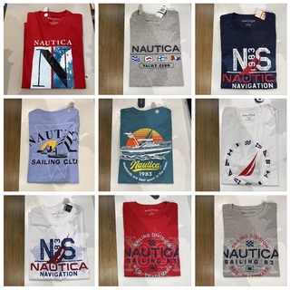 พร้อมส่ง เสื้อยืดแขนสั้นลําลอง คอกลม ผ้าฝ้ายแท้ 100% ลาย NAUTICA Noudika แฟชั่นฤดูร้อน สําหรับผู้ชาย