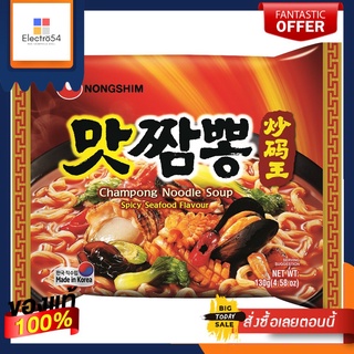 นงชิม บะหมี่รสปลาหมึกชนิดเผ็ด 130 ก.NONGSHIM CHAMPONG NOODLE SOUP SPICY 130G