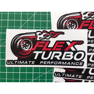 สติกเกอร์  FLEX TURBO 1คู่ ขนาด 15เซนติเมตร พิมพ์เคลือบอย่างดี