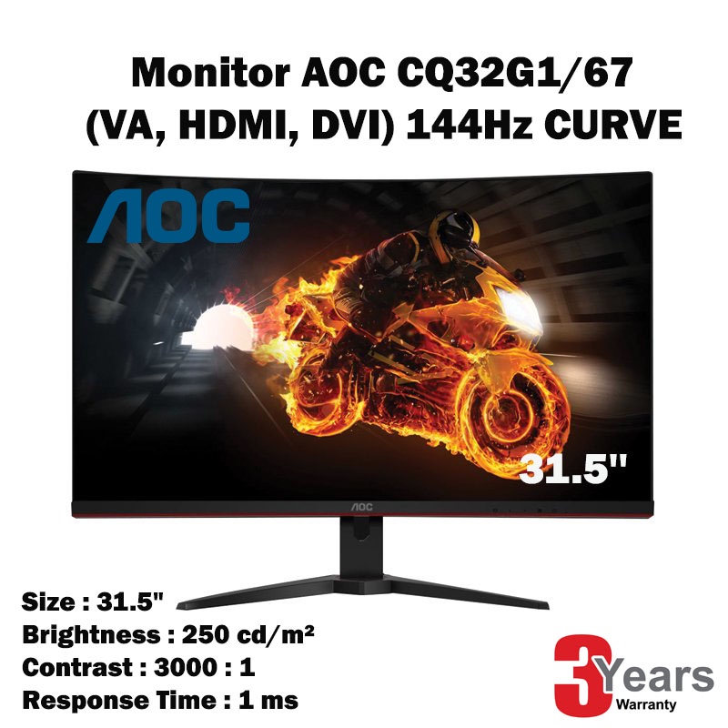 Monitor 31.5'' AOC CQ32G1/67 (VA, HDMI, DVI) 144Hz CURVE