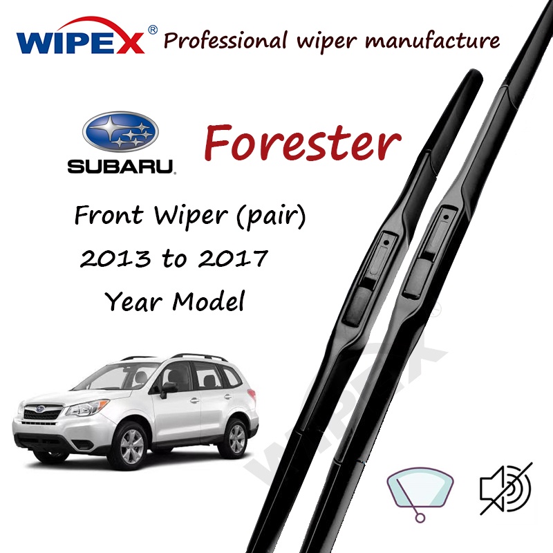 สําหรับ 2013 ถึง 2017 Subaru Forester ใบปัดน้ําฝนด้านหน้า 17+26 ชุด/คู่ FOREST ชุดที่ปัดน้ําฝนกระจกรถยนต์ (ซิลิโคนไฮบริด) จาก wipex