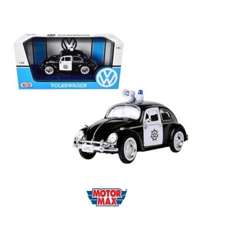 โมเดลรถ  MOTOR-MAX NO.79578 1:24 Classic Van Car Model 1966 Volkswagen โมเดล รถโฟล์กเต่า บีเทิลรถตำรวจคลาสสิค