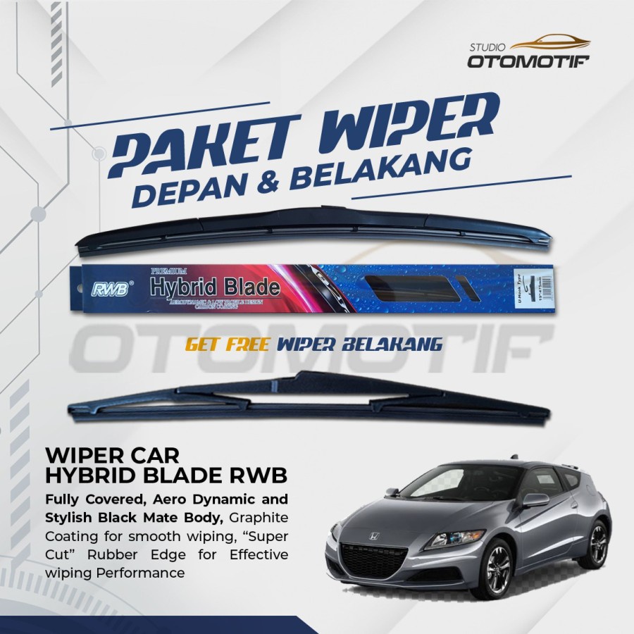 HONDA CRZ RWB Hybrid แพ็คเกจปัดน้ําฝนหน้าและหลัง 3 ชิ้น