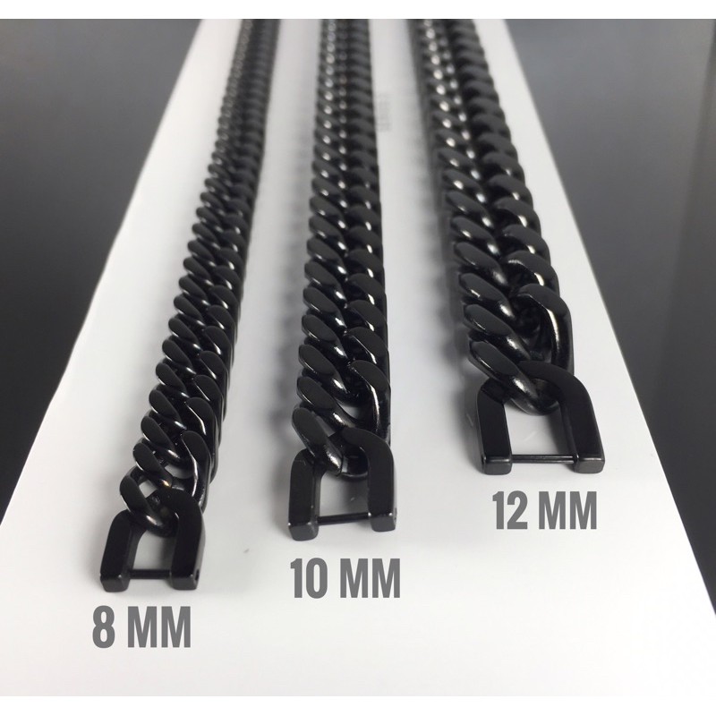B-248 สร้อยข้อมือสแตนเลส  เลสดำ  กว้าง8mm 10mm 12mm เลสข้อมือBlack color สร้อยข้อมือสแตนเลสแท้ ข้อมือเกรดพรีเมี่ย