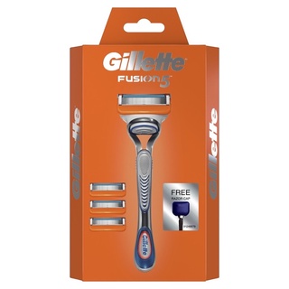 [แพ็คสุดคุ้ม] Gillette ยิลเลตต์ ฟิวชั่น 5 ด้ามมีดโกน 1 ด้าม และใบมีดโกน 4 ชิ้น แถมฟรีฝาจัดเก็บ