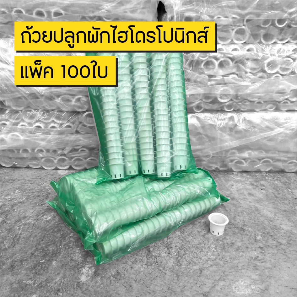 ซื้อ แพ็ค100ใบ ถ้วยปลูกผักไฮโดรโปนิกส์ สีขาว เกรด A+ สูงสุด