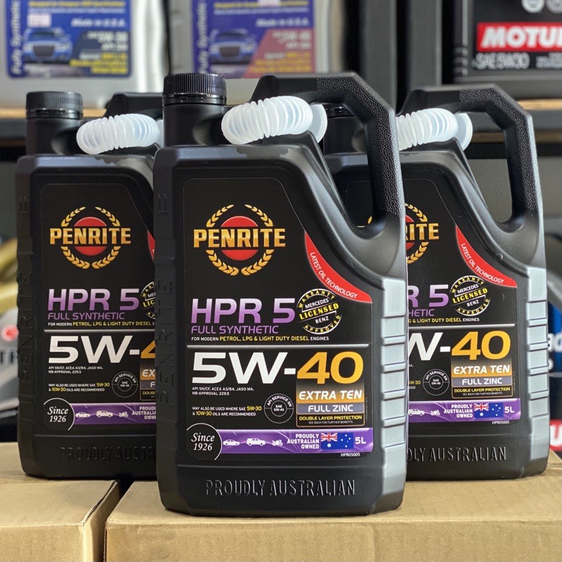 [ใหม่ล่าสุด] Penrite HPR5 5w40 Fullsynthetic API:SP ขนาด 5ลิตร และ 1ลิตร
