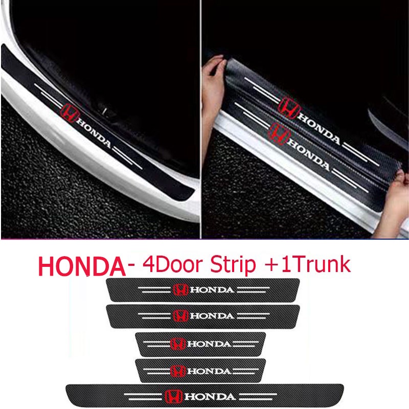 5ชิ้น Honda สติกเกอร์ เคฟล่า กันรอยชายบันได​ กันรอยบันไดรถ แผ่นกันรอย​ กันรอยขีดข่วน​ รถยนต์​  กันน้ำ ประตูข้าง ฝากระโปรงท้ายรถ