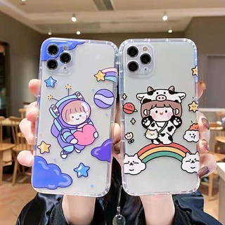 Tecno เคสโทรศัพท์มือถือแบบนิ่ม ใส ลายวัวนักบินอวกาศ สําหรับ POP 5 4 LTE Spark 10 Pro 8C 8P 6 GO 7T Pouvoir 4 Pro POVA 5 4 3 2 Camon 20 Pro 18P 16 SE