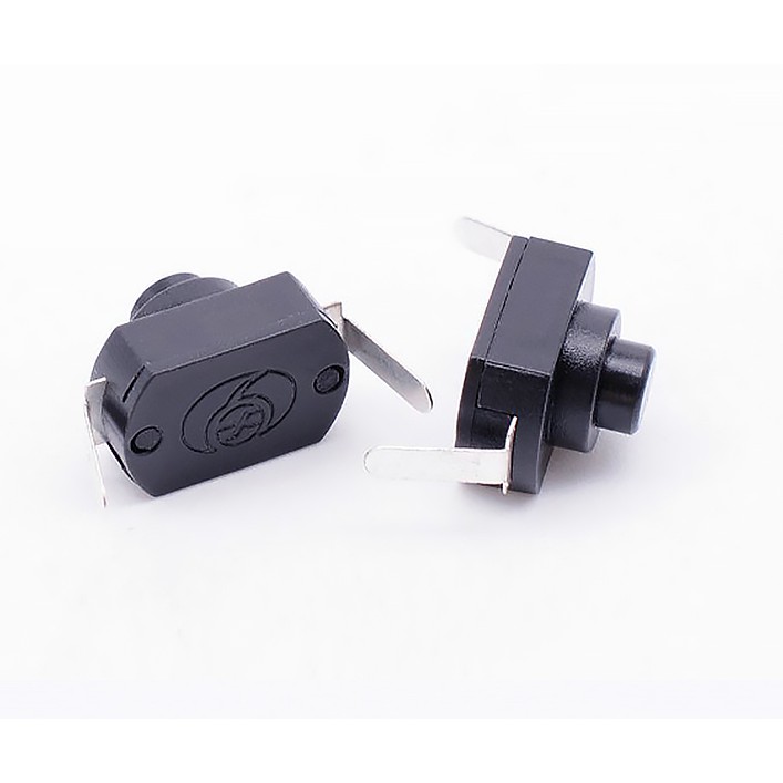Kan-15 ไฟฉายสวิทช์ 1208YD สีดําโค้งเท้า Two-Pin 16340 สวิตช์ปุ่มกด 1288BM