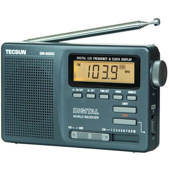 Tecsun DR-920C FM/MW/SW 12 แบนด์ จอแสดงผล LCD ดิจิทัล รับสัญญาณวิทยุ
