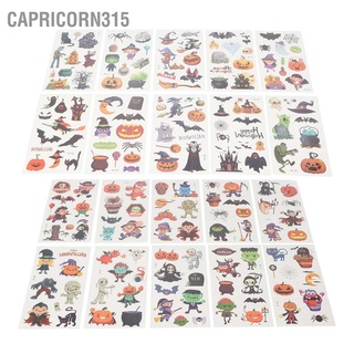 Capricorn315 สติกเกอร์ ลายการ์ตูนฮาโลวีนน่ารัก สําหรับตกแต่งร่างกาย แต่งหน้า 10 แผ่น