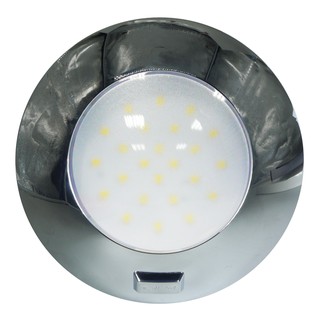 โคมไฟ สำหรับติดเพดานเรือ AquaLED Dome light, round, chrome, with switch, 4.8W, 12/24V DC Multivolt