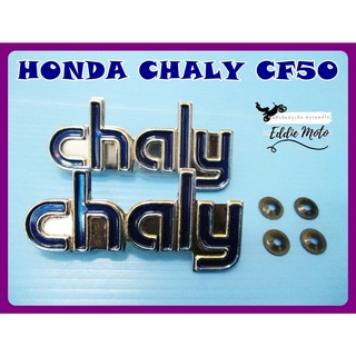 HONDA CHALY CF50 BODY EMBLEM ALUMINIUM "DARK BLUE" DACAL RH&amp;LH  // โลโก้ติดตัวถัง HONDA CHALY CF50 สีน้ำเงิน ซ้าย-ขวา