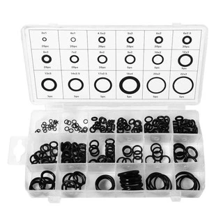 ยางโอริง 225pcs O-Ring Assortment Nitrile Rubber Washer Seals NBR Kit 18 Sizes in Black with a Re-Sealable Plastic Box