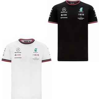 2021 เสื้อยืดแขนสั้นคอกลมแห้งเร็วลาย F1 Fans Mercedes Benz แฟชั่นผู้ชาย