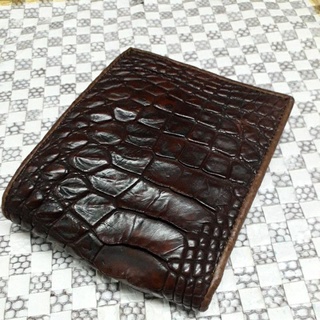 กระเป๋าสตางค์หนังจระเข้ Vintage1944 100% Handmade Genuine crocodile leg skinCrocodile Wallet Alligator Wallets → Genuine