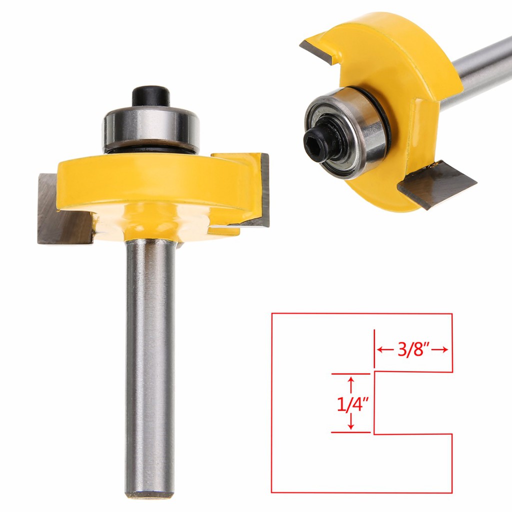 3/8" T-slot Slotting & Rabbeting Router Bit 1/4" Shank งานไม้เครื่องตัดเครื่องมือ ✨Yxcดีที่สุด