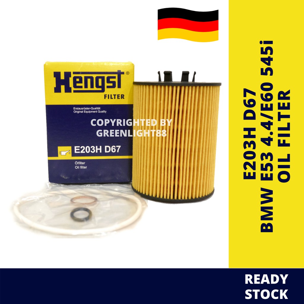 (E203H D67) กรองน้ํามันเครื่อง HENGST BMW E53 4.4/E60 545I OIL FILTER (11 427 506 677)
