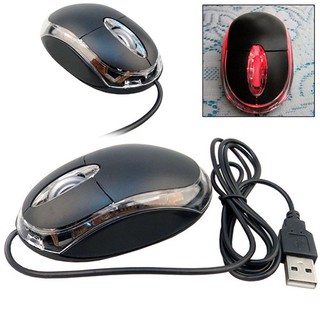 🔥Mini LED Light เมาส์แบบมีสาย USB Optical Mouse Scroll Wheel สำหรับ PC คอมพิวเตอร์แล็ปท็อป