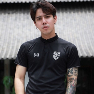 WARRIX เสื้อโปโล ช้างศึก ทีมชาติไทย สีดำ-รมดำ รุ่น LIMITED เนื้อผ้า Polyester 100% WA-19FT35M2-AS