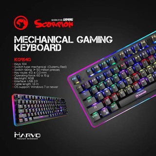 MARVO KG954G RGB Mechanical Gaming Keyboardบลูสวิตท์