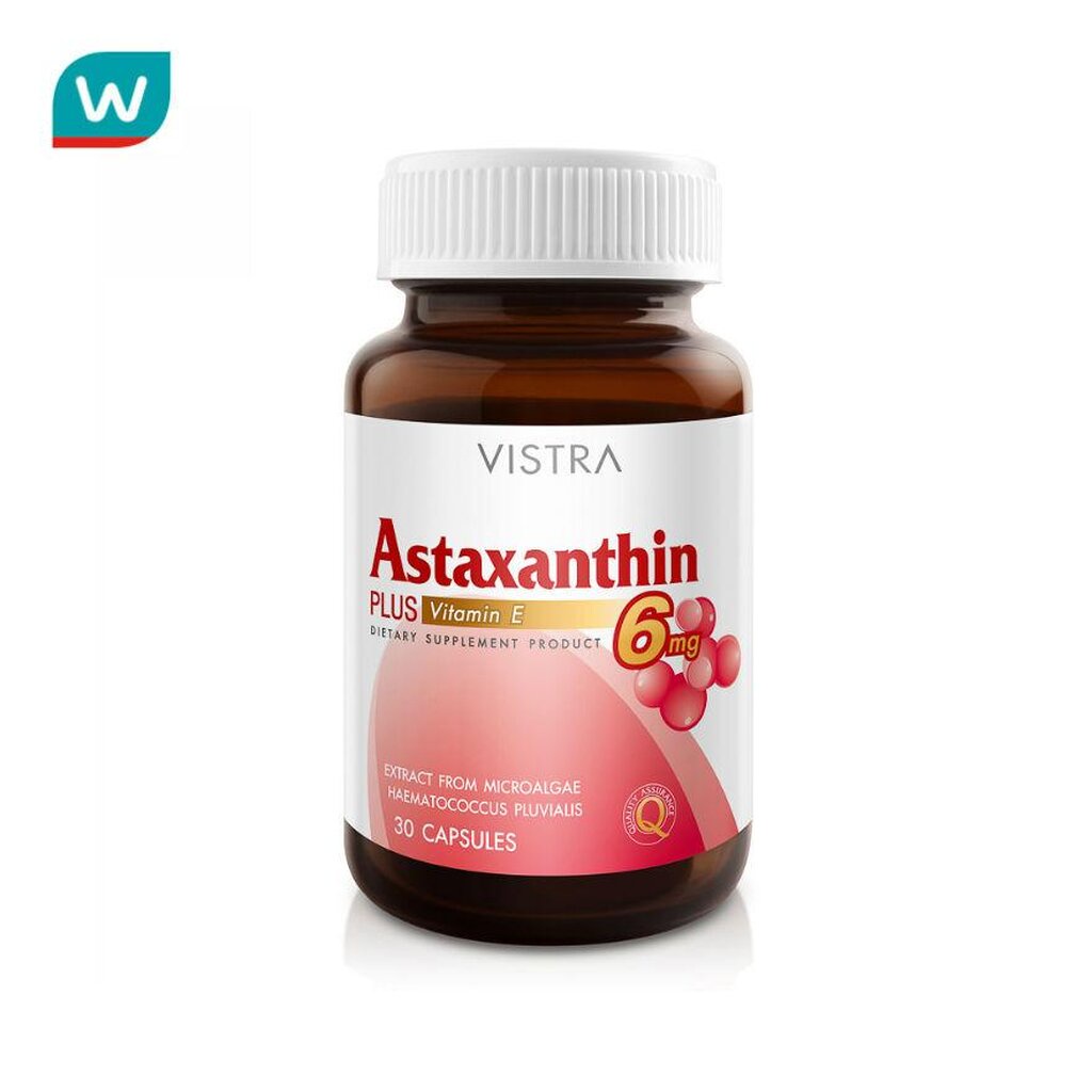 Vistra วิตามินอี Vistra Astaxanthin วิสทร้า-แอสตาแซนธิน 6มก. 30 แคปซูล