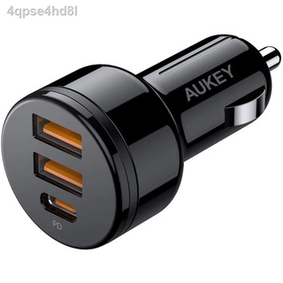 ♞◇⊕AUKEY CC-Y16 PowerAuto 36W PD Car Charger ชาร์จเร็วในรถ QC 3.0 2 ช่อง ชาร์จเร็ว Power Delivery 1 ช่อง รุ่น CC-Y16