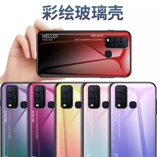 Case Vivo Y30 Y50 V17 V17Pro Y11 Y12 Y15 Y17 S1Pro Y20 Y19 V15 V15Pro Y91 Y93 Y95 สองสี เคสกันกระแทก เคส ขอบนิ่ม เคสกระจ