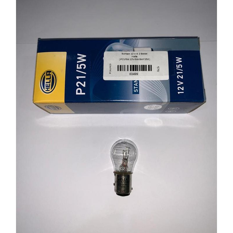 Hella P21/5W 12V/5W ขนาดใหญ่ 12V 2 หลอดไฟ -63499