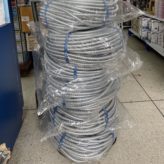 ท่ออ่อนเหล็ก เฟลคเหล็ก เฟลคอ่อน 4หุน 6หุน เฟล็กเหล็ก Flexible Metal Conduit ท่อเฟล็กซ์ ท่ออ่อนร้อยสา