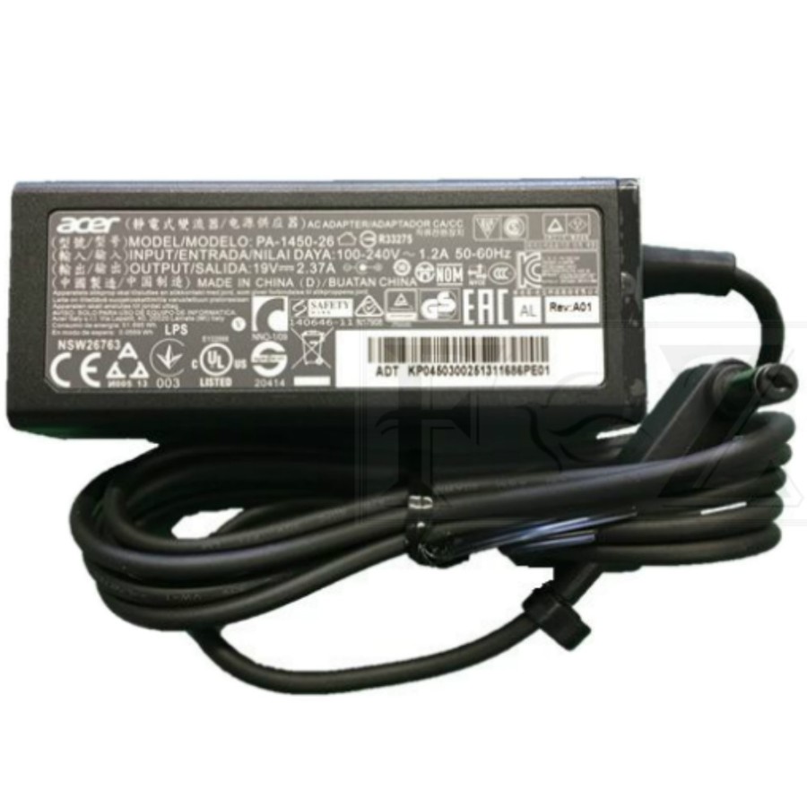 อะแดปเตอร์แล็ปท็อป Acer Aspire 3 A311-31 N17Q4 N17Q2 N17Q1 19V 2.37A 5517