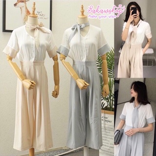 playsuit จั๊มสูท shinori มีผ้าผูกคอ ภาพถ่ายจากสินค้าจริง ทางร้านถ่ายภาพเองค่ะ