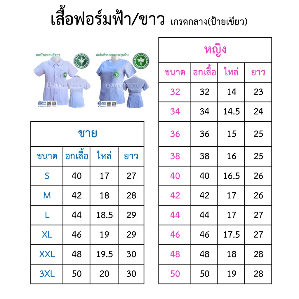 SAKOL เสื้อฟอร์มเจ้าหน้าที่ รุ่นโปร ฟอร์มฟ้าคอบัวแหลม ตราสาธารณสุข ริ้วฟ้า เสื้ออนามัย เสื้อชุมชน - รูปที่ 4