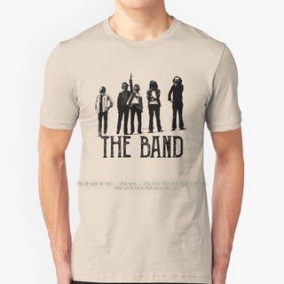 เสื้อยืดวงดนตรีThe Band T Pure Band Bob Dylan The Last Waltz Robbie Robertson Levon Helm Music จากพื้นบ้าน สีชมพู ขนาดให