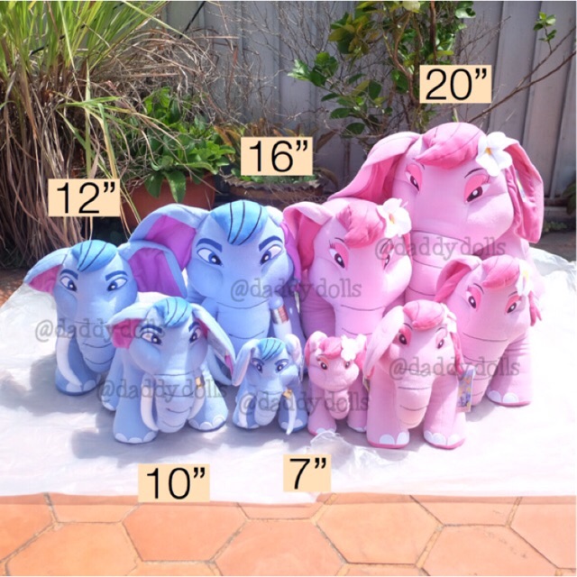 ตุ๊กตา Khan Kluay ช้างก้านกล้วย & Shaba Kaew ช้างชบาแก้ว 7/10/12/16/20นิ้ว ก้านกล้วย ชบาแก้ว ช้าง ตุ