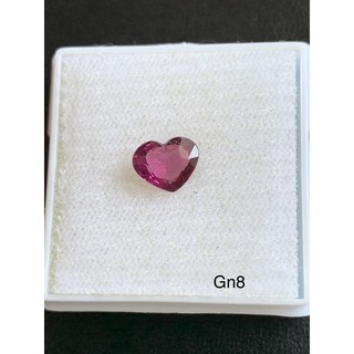 Gn8 พลอยโกเมน rodolite garnet ดิบธรรมชาติ จำนวน 1เม็ด น้ำหนักรวม 1.0กะรัต ขนาด 5.5x7.1x2.8mm รูปทรงหัวใจ