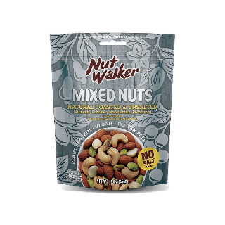 นัทวอล์คเกอร์ มิกซ์นัทอบไม่ใส่เกลือ 454 ก. Natural Toasted & Unsalted Mixed Nuts 454 g.