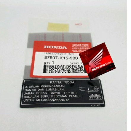LABEL DRIVE CHAIN สติ๊กเกอร์ฝาครอบโซ่สติกเกอร์ CB 150R CBR 150 R CBR 250 RR 87507K15900 ต้นฉบับ HOND