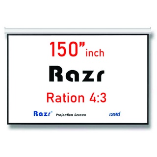 Razr Projector Wall Screen 150 นิ้ว 4:3 จอโปรเจคเตอร์ จอแขวนมือดึง (90 x 120 inch) รุ่น WMW-V150 จอม้วนเก็บอัตโนมัติ